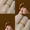 New Chinese Broken Gold Braided Rope Ring, Handwoven Natal Year Red Rope Ring, Year of the Snake High-end Sense Lucky Rope Ring