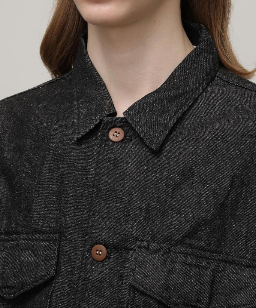 Schott NYC DENIM UTILITY JACKET, Men's, Size S, Black (782-4152003)