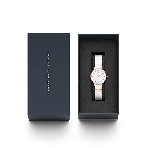 Daniel Wellington DANIEL WELLINGTON PETITE Fabric Watch (28mm, White/Rose Gold/White)