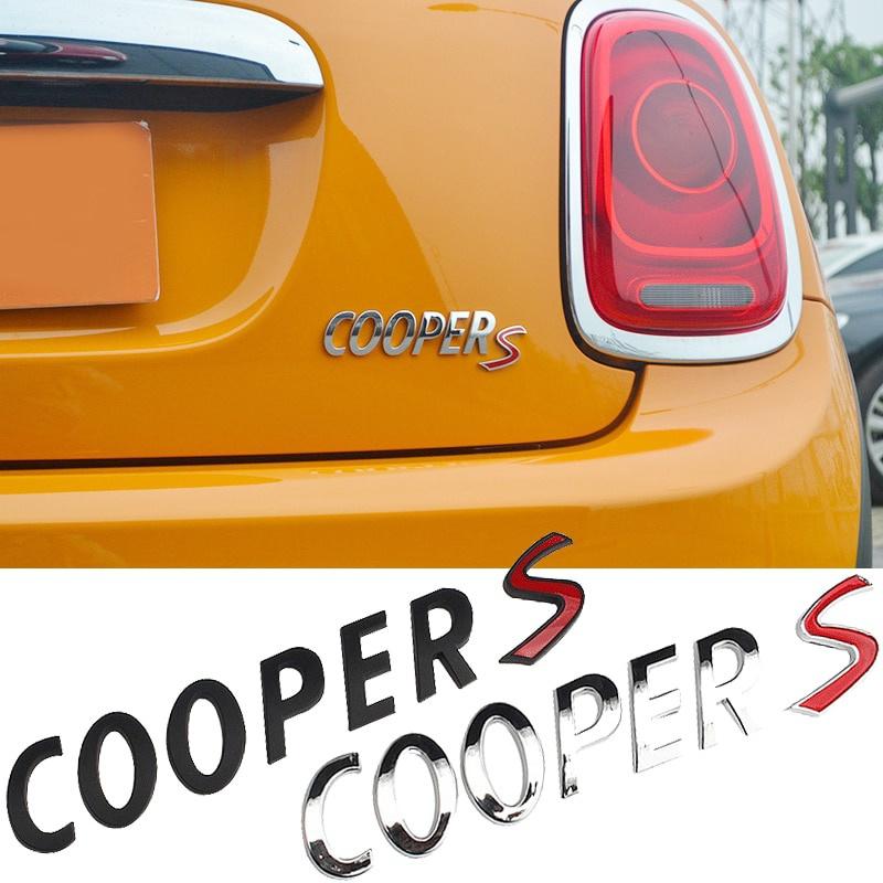 

Черные серебряные буквы Cooper s, логотип, шрифт, этикетка на багажник для Mini Coopers, задняя дверь, 3d ABS, заводская табличка, значок, тюнинг