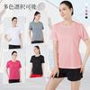 [Rovidorx] T-shirt Ladies Short Sleeve Sports Relaxing Tee Shirt Large Size Gym Wear Sport T-shirt Quick Drying Dry T Shirt Sportswear Running