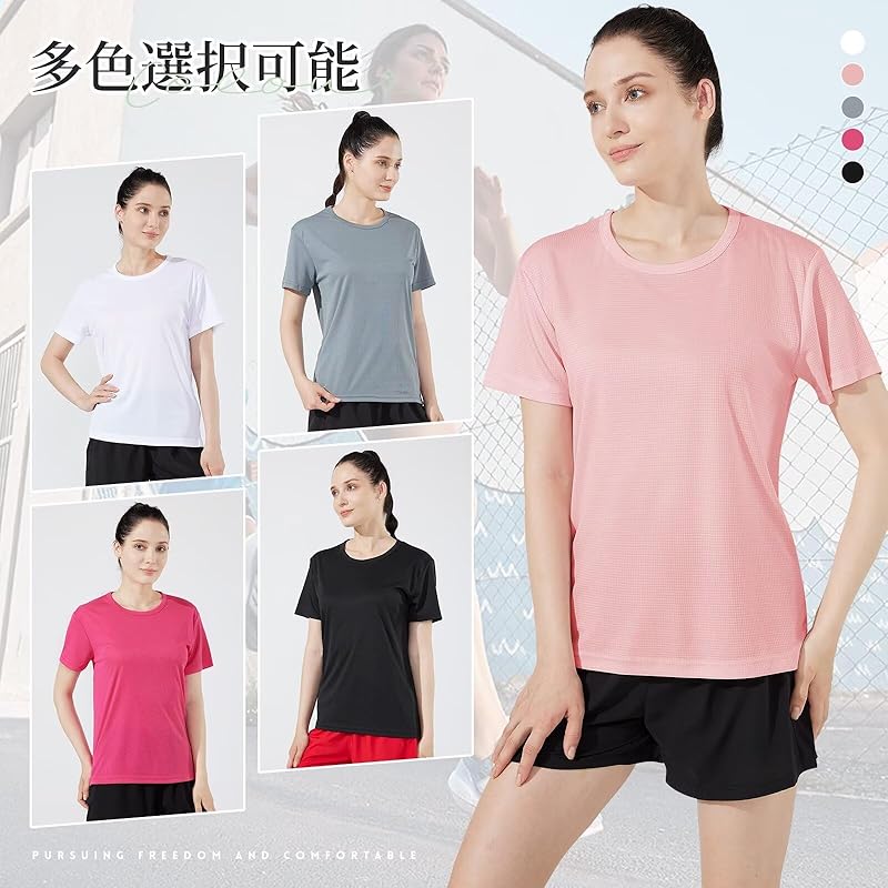 [Rovidorx] T-shirt Ladies Short Sleeve Sports Relaxing Tee Shirt Large Size Gym Wear Sport T-shirt Quick Drying Dry T Shirt Sportswear Running