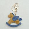 Women Leather Charms Bag Pendant KeyChain Cartoon Pony Rocking Horses Keyring Cute Animal Ornament Accessories