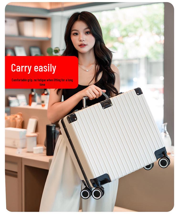 Lightweight 18-Inch Aluminum Carry-On Trolley with Quiet Wheels, Sturdy and Durable