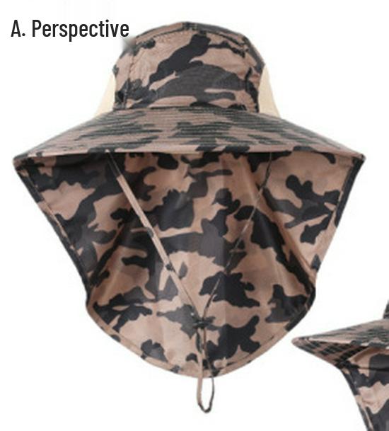 Unisex Quick-Dry Sun Protection Hat with Large Brim and Breathable Neck Guard for Outdoor Fishing and Hiking