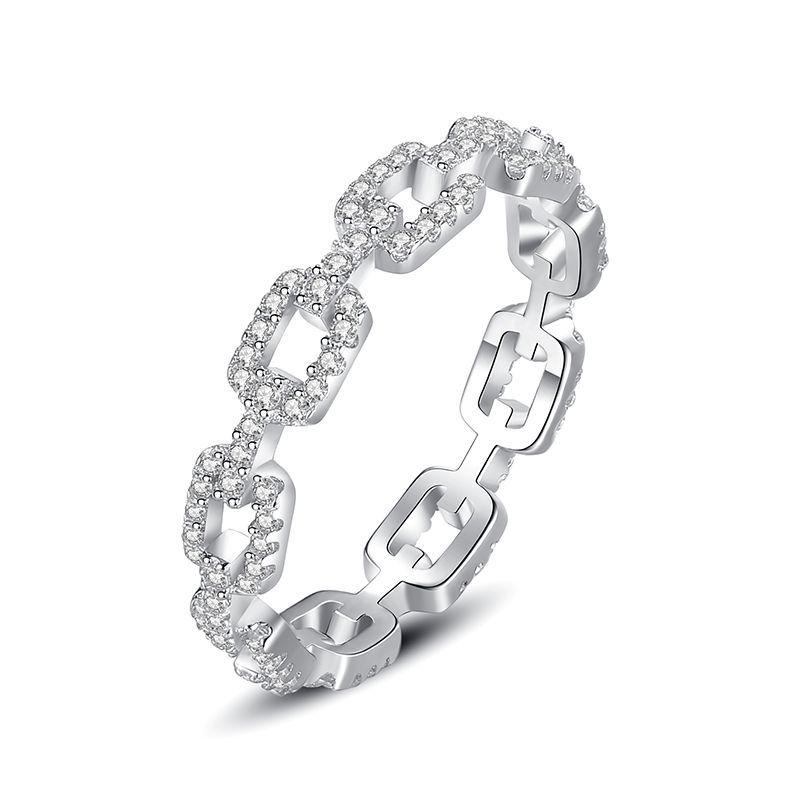 Tancise Classic 925 Sterling Silver  Zircon Ring Ladies Jewelry Wedding Promise Party Gift