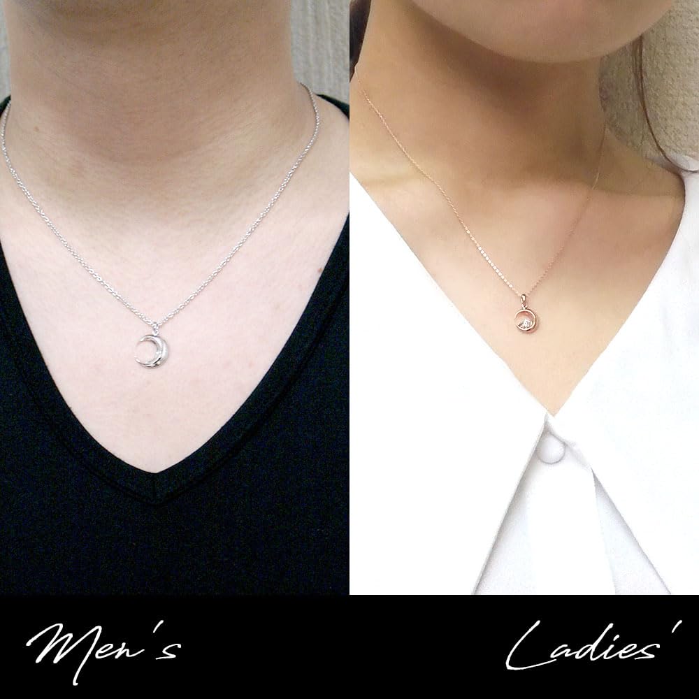 Pair of necklaces with teddy red and a flower Moon Made of sterling silver bears, diamonds, box. motif. (SILVER925).