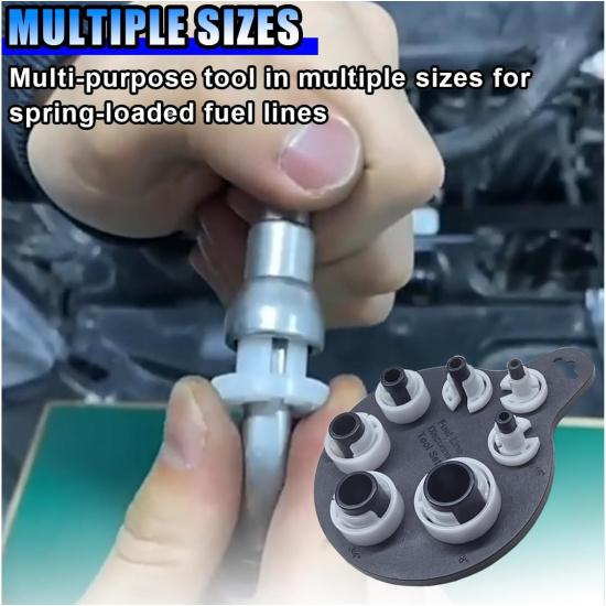 BDZMC Air Conditioner and Fuel Line Quick Disconnect Tool Kit (2PCS) | 1/4-7/8in Plastic Automotive AC/Gas Removal Tool, 7 SAE Standard Sizes Fuel