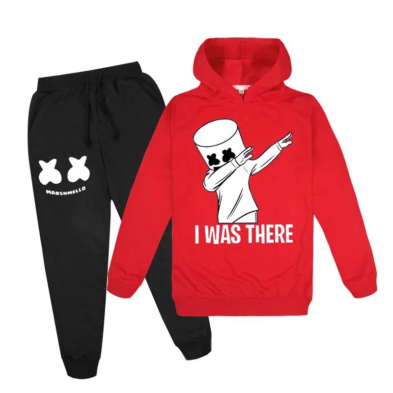 Fashion Dj Marshmellow Children's Hoodie Kids 2Pcs Spring Autumn Sweaters+Pants Sets Boys And Girls Tracksuit Clothes
