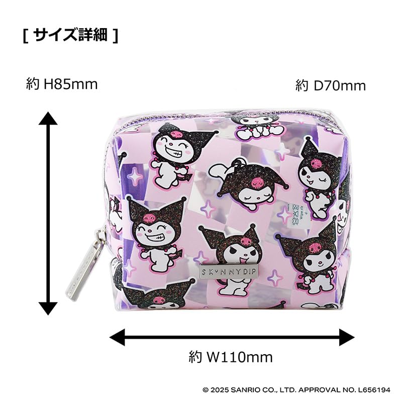 SKINNYDIP Kuromi Repeat Warp Sanrio Characters Makeup Accessory 7962PCMM Pouch, Pouch, Case,
