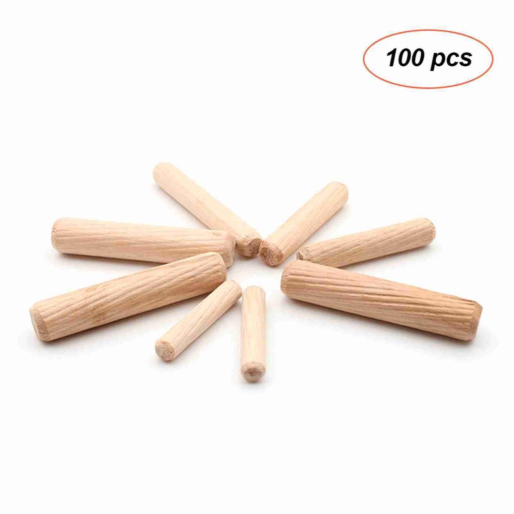 100pcs Dowel Wood Dowels Fluted Wooden Dowels Set of 100pcs Dowel Pins Fluted Pins for Furniture Cabinets