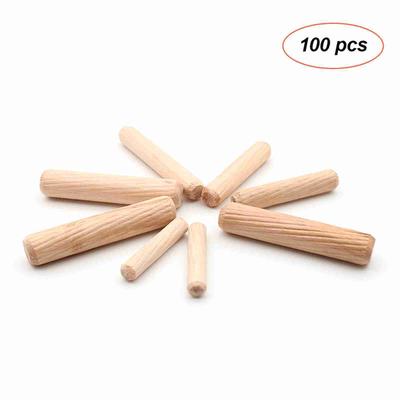 100pcs Dowel Wood Dowels Fluted Wooden Dowels Set of 100pcs Dowel Pins Fluted Pins for Furniture Cabinets