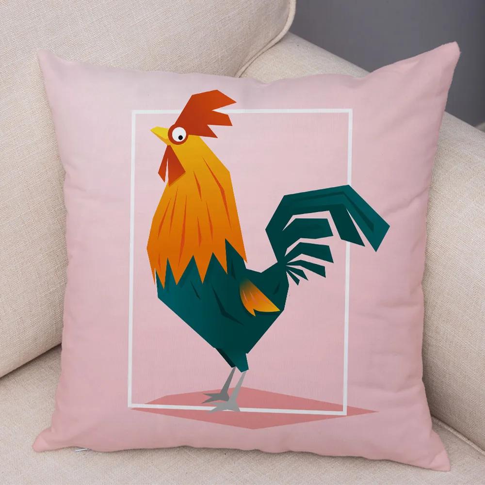 Cute Cartoon Animal Decoration Pillowcase Pig Bear Cow Shark  Sofa Room Cushion Cover Kindergarten Home