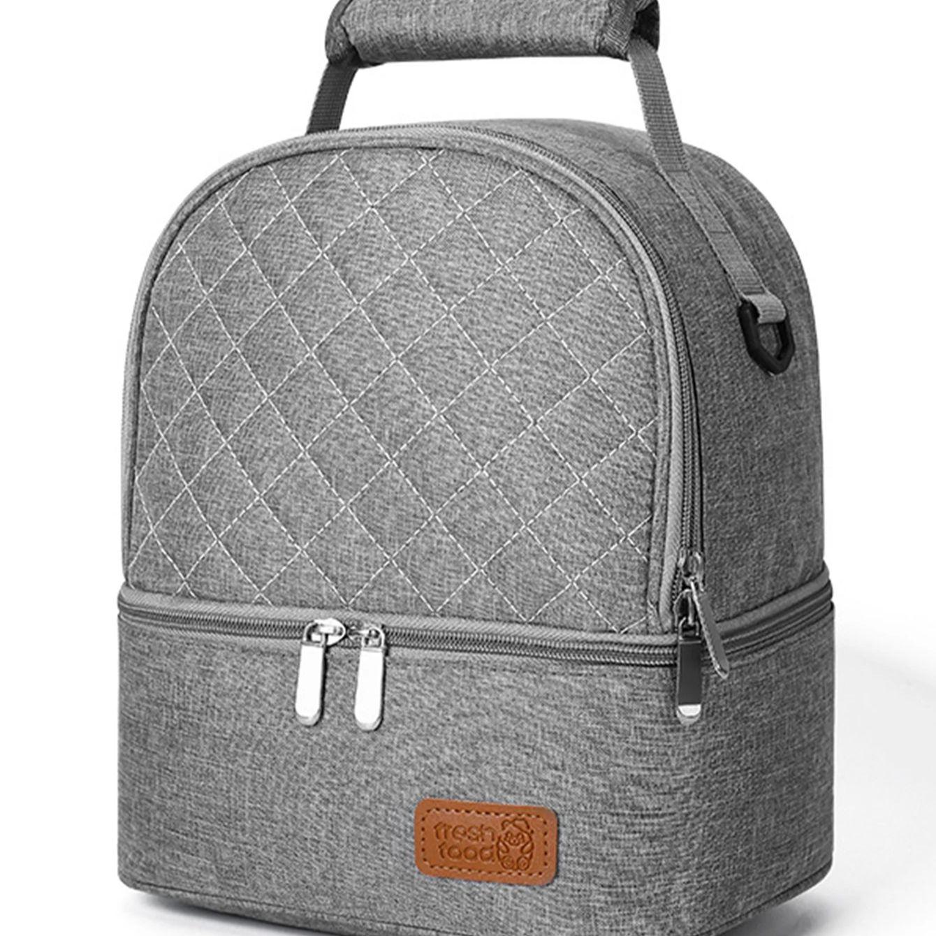 

Портативная сумка-рюкзак для ланча Водонепроницаемая термоизоляционная сумка Сумка для хранения Модная рабочая сумка для кемпинга, пикников, работы, школы серый