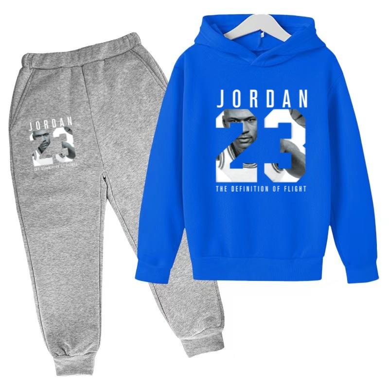 2026 Kids New Autumn Winter Casual Long Sleeve Pullover 2pcs Hoodie+Pants Tracksuit 3-12Yrs Girl Boy Basketball Coat Clothes Set