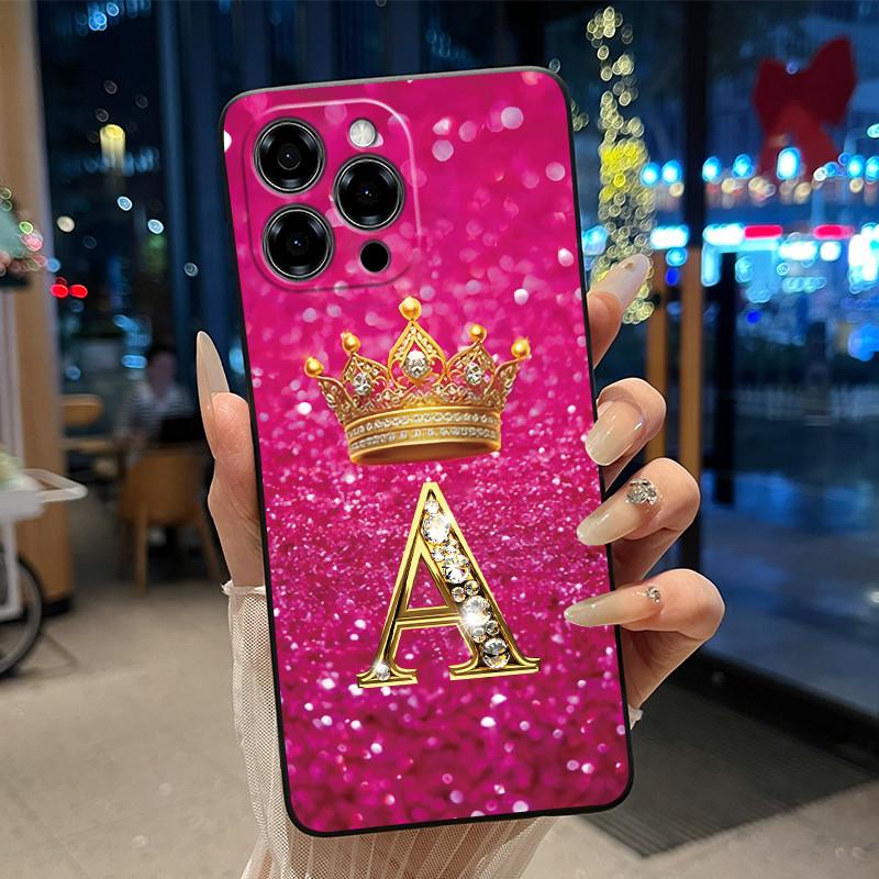 Glitter Crown Lucky Letter Pattern Shockproof Couple Phone Case For Doogee Note 58 58 Pro Casing Soft Silicone Black Cover