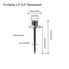 Tri Clamp 1,5" Thermowelle Bimetall-Thermometer 4" 6"L 3" Zifferblatt-Thermometer 1/2"NPT Homebrew Braukessel Konischer Fermenter