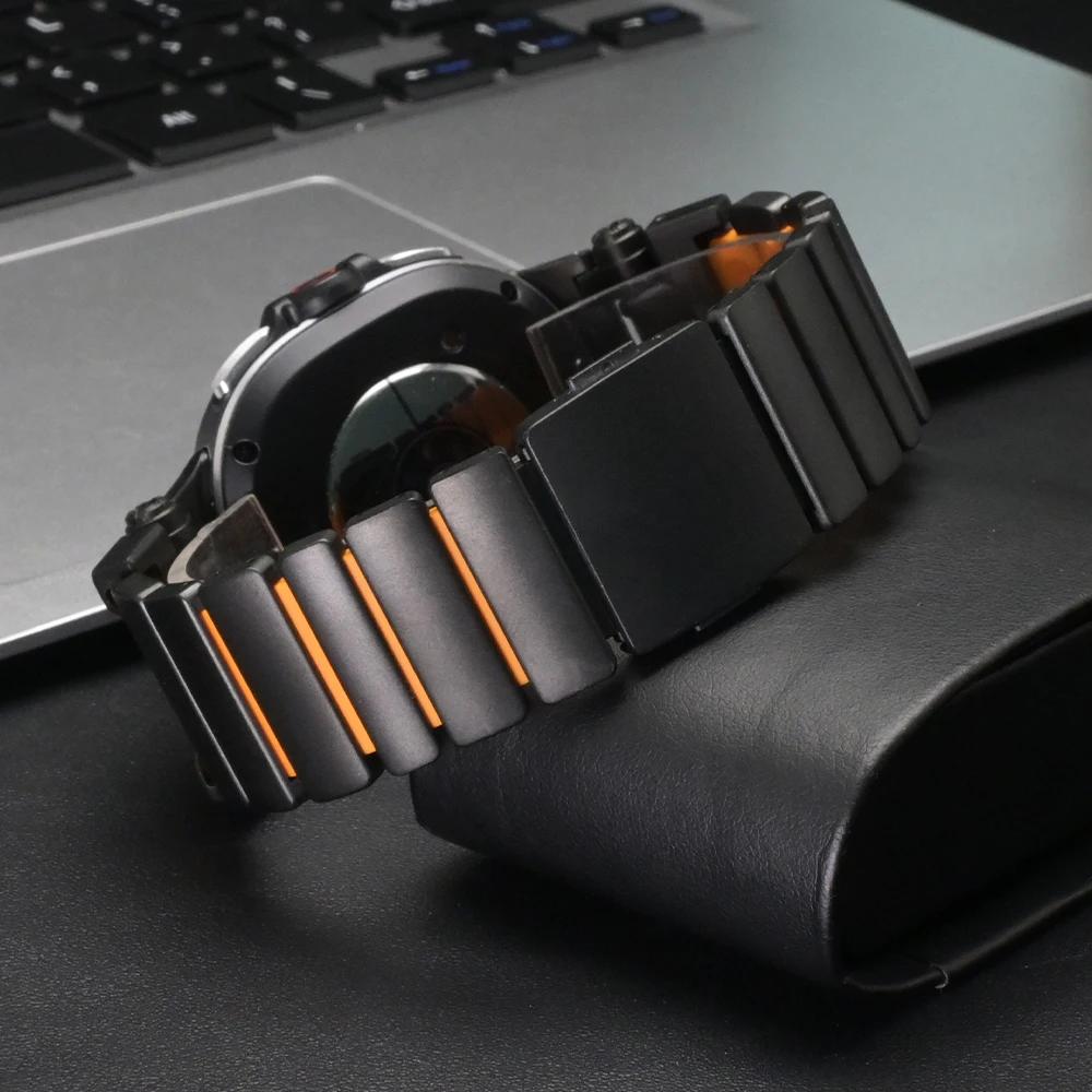 Luxury Titanium+Silicone Strap for Samsung Galaxy Watch 8 Classic 46mm 8 44/40mm Metal Men Band for Galaxy Watch Ultra 2025 47mm