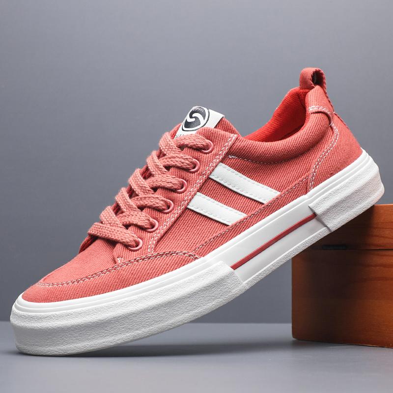 

Fashion Men s Sneakers Canvas Breathable Men s Walking Driving Shoes Comfortable Outdoor Men Flats Casual Tenis Masculino Hombre SS25836 44 красный