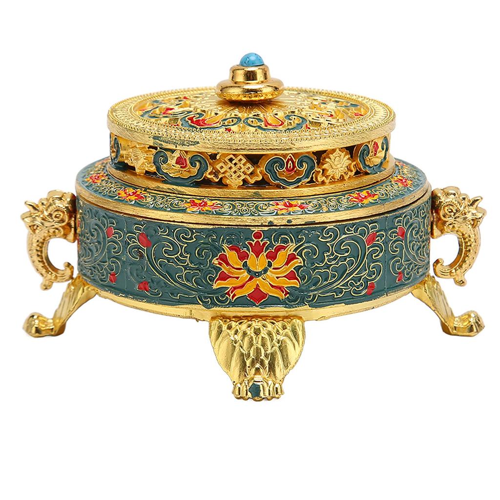 Trinket Incense   with Lid Handcraft Antique Polished Process for Decoration Meditation Room
