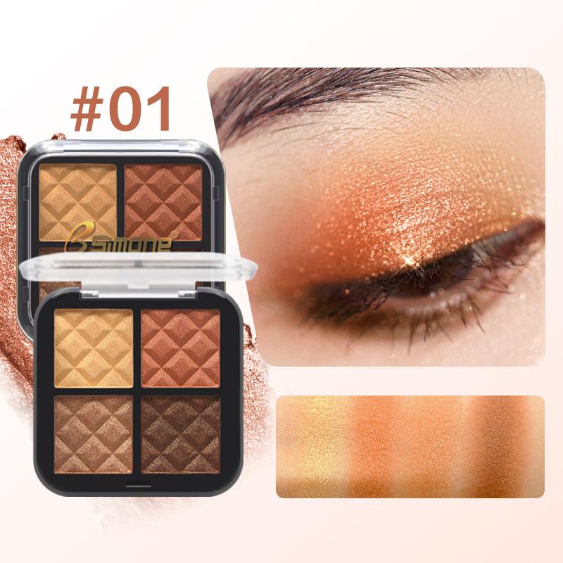 Bsimone 4-Color Eyeshadow Palette Matte Pearlescent Earth Color Sequin Long-Lasting Eyeshadow And Contour Palette Makeup Palette 1