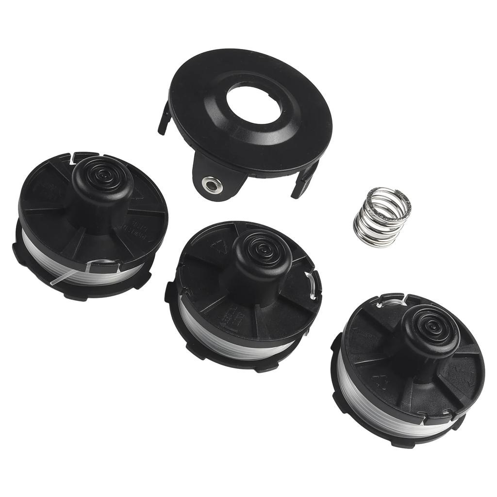Complete Spool Cover Set for DUR181Z Trimmer 1 6MM Diameter 3 Spools 1 Cover 1 Spring for Efficient Grass Cutting