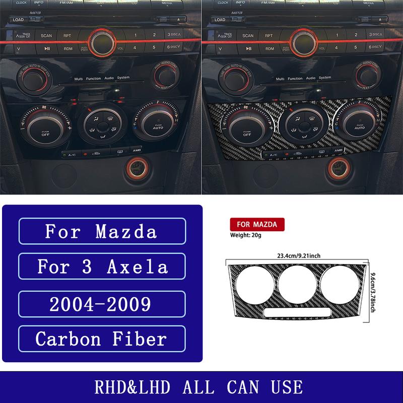 For Mazda 3 Axela 2004-2009 Carbon Fiber Central Air Conditioning Control Panel Car Accessories Interior Decorative Stickers