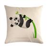 Lovely Cartoon Panda Print Linen Pillowcase Square Pillowcase Home Sofa Decoration Cushion Cover 45*45Cm