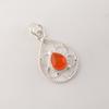 Carnelian Gemstone 925 Stamped Silver Handmade Jewelry Pendant 1.40" Gift For Her PP-19-25