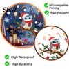 Self Adhesive Seasonal Wall Art Cute Christmas Owl Window Sticker, Snowy Branch Candy Glass Decal, Waterproof Festive Outdoor Xmas Decor for