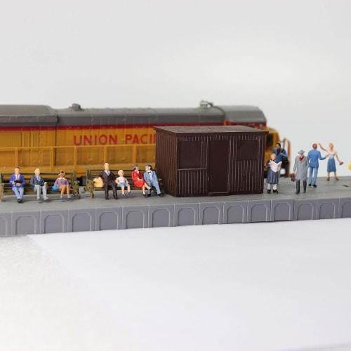 Scenery Collection, 1:87 Scale Painted Figures, 30 Pieces, for Miniature Gardens, Decorations, Railway Models, Building Models, Dioramas, P8721
