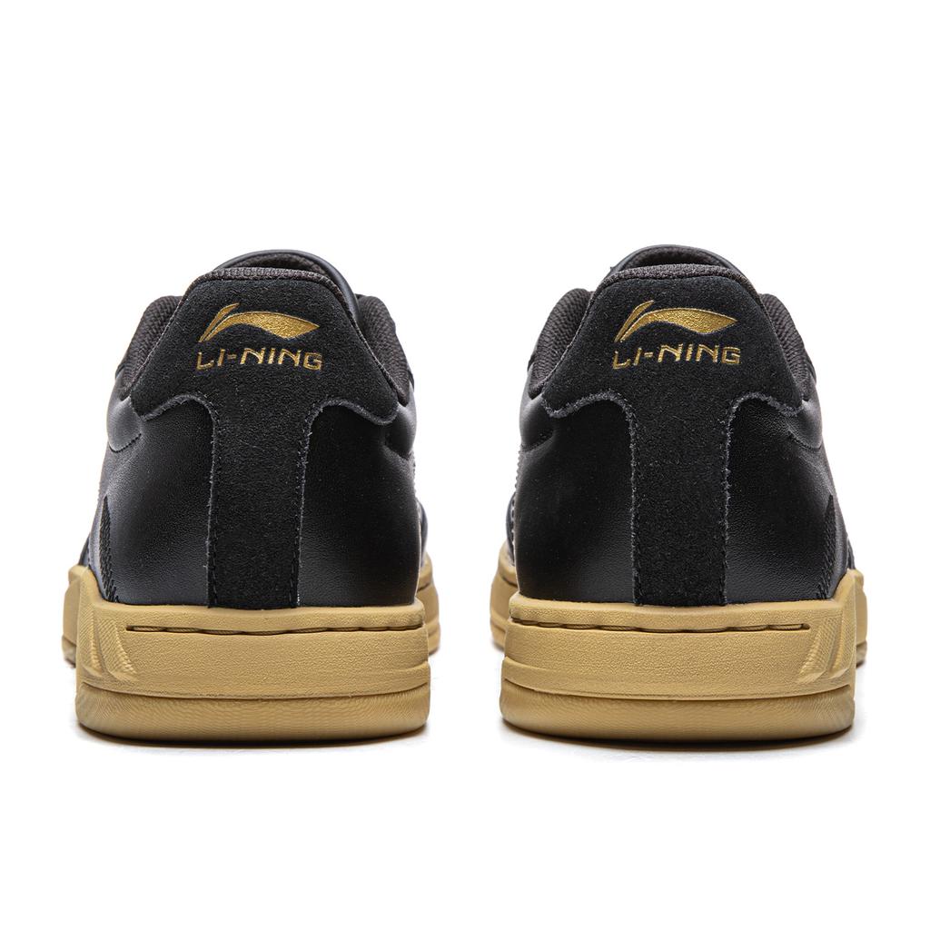 Li Ning Pantofi sport clasici versatili la modă cu talpă groasă, confortabili cu recul, antiderapanți, rezistenți la uzură, respirabili, cu gleznă joasă, unisex, negru AGCV385-30