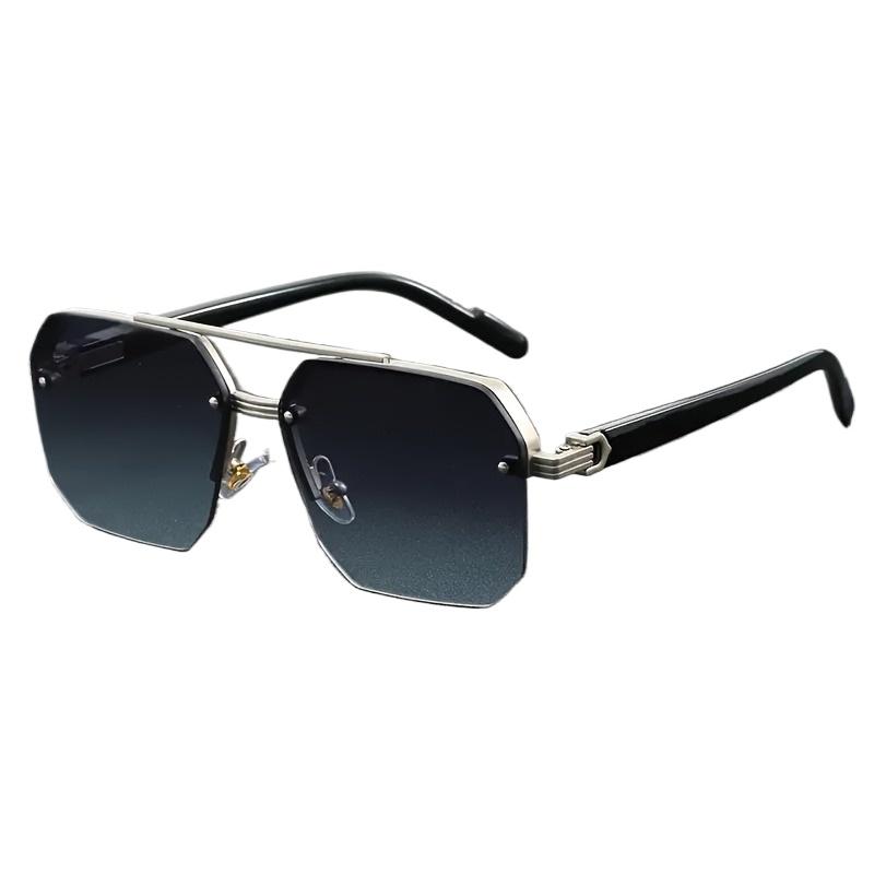 2pcs Semi-Rimless Fashion Glasses for Men Women Perfect for Summer Parties Casual Streetwear Holiday Gifts