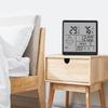Ultra Thin Sleek Digital Alarm Clock LCD Temperature Humidity Monitor Silent Desk Clock for Bedroom Living Room