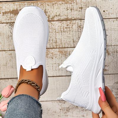 Women'S Casual Slip-On Sneakers, Non-Slip Soft and Comfortable, Mesh Knit Upper for Breathable Lightweight, Slip-Resistant and Durable, Women Shoes