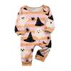 Family Matching Halloween Print Pajama Set Long Sleeve Tops and Pants for Parents and Kids