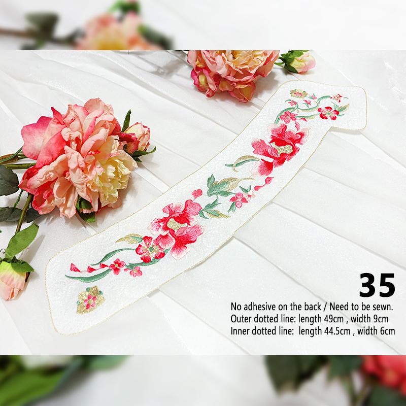 1 Stück Stickerei-Aufnäher im chinesischen Stil Qipao Hanfu Kantenrock Kopfaufnäher DIY Robe Kleid Applikation Dekor Nähzubehör