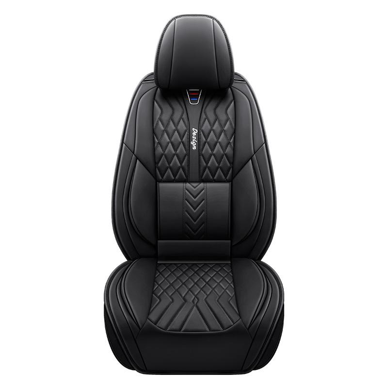 All-Season Seat Covers, Full Wrap PU Leather Seat Covers, Five-Seat Seat Cushions, Full Set of Five-Seat Seat Covers, Compatible with Five-Seat