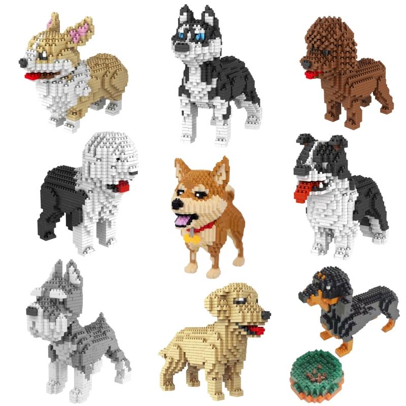 Adorable Corgi Shaped Building Block Set,DIY Dog Model Toys for Kids and Adults Construction Play, Collectible Pet Themed Bricks