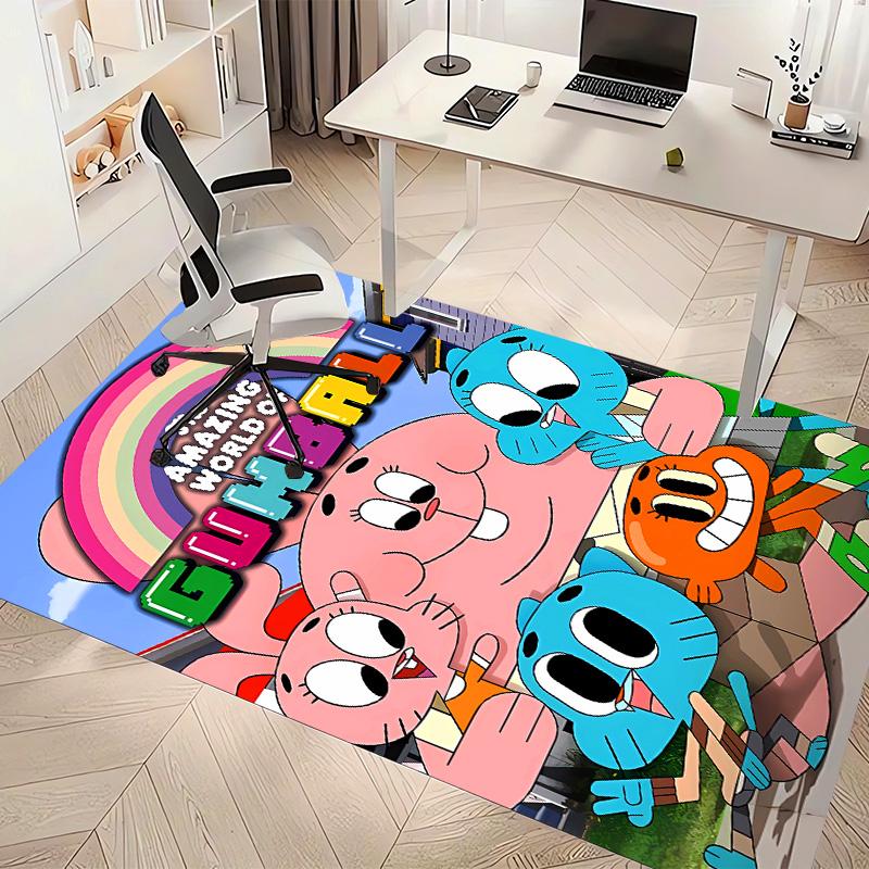 The Amazing World of Gumball1 Printed Absorbent Washable Carpet, Non-Slip Bathroom Mats, Kitchen Rugs, Yoga Mat,Living Room Entrance, Camping Picnic R