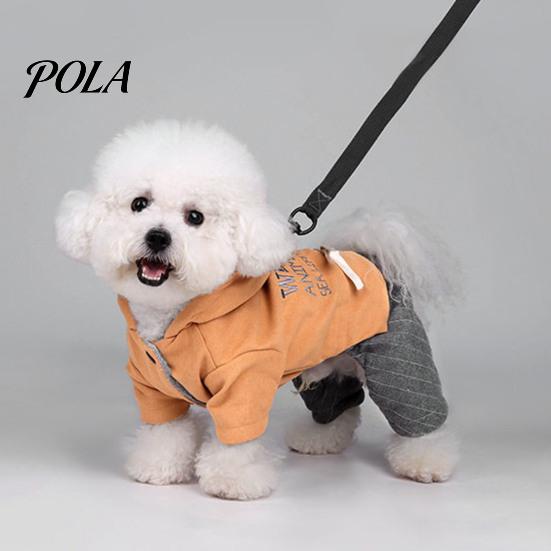 Hooded Dog Jumpsuit, Plush Lined Cozy Dog Hoodie, Four-Legged Pet Outfit, Warm Winter Onesie Clothes for Small Medium Dogs