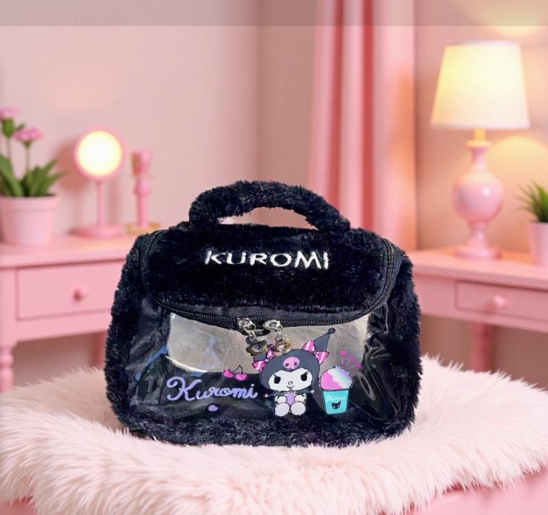 Плюшевая женская модная косметичка большой вместимости - Высококлассная сумка для хранения косметики