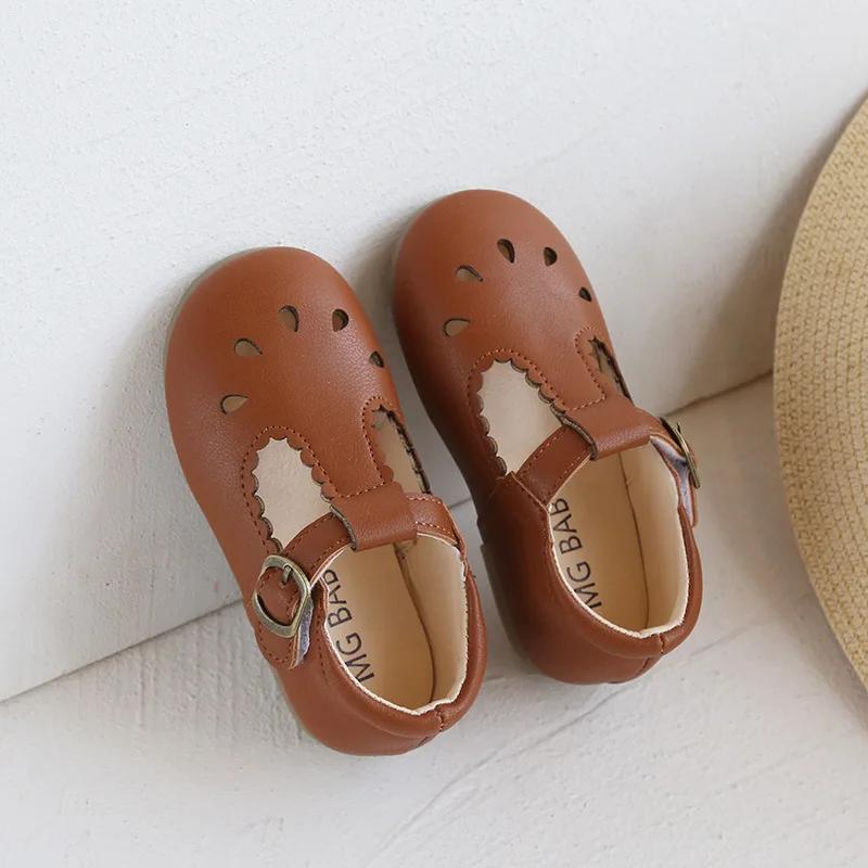

Baby Girl Shoes Leather School Shoes Sandals Toddler Sneaker Mary Jane Kids Dress Shoes Baby Princess Flat Girls Footwear E05283 16 коричневый