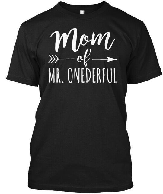 Mom Of Mr Onederful Funny 1st Birthday T-Shirt Made in the USA Size S to 5XL L