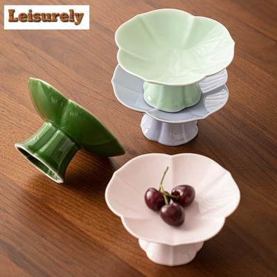 Creative Flower Petal Small Porcelain Fruit Dishes Luxury Food Dinner Plates Plates for Food Sharing Plate Holder Teaset Craft