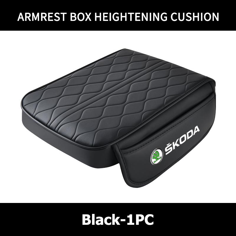 Leather Car Armrest Mat Height Support Pad Storage Accessories For Skoda Octavia A5 A7 RS Fabia Superb Rapid Karoq Xknp33