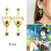 Genshin Impact Brincos Delicados, Zhongli Mona Xiao Barbatos Ayaka Kazuha Tartaglia Barbara Hutao Cosplay Ear Studs