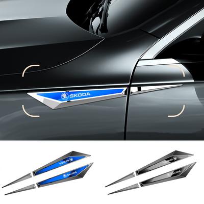 JNPV7 Car Side Badge Decal Fender Sticker for Octavia A5 A7 Kodiaq Fabia Rapid 3 Karoq Superb VRS Bumper Decoration Accessories