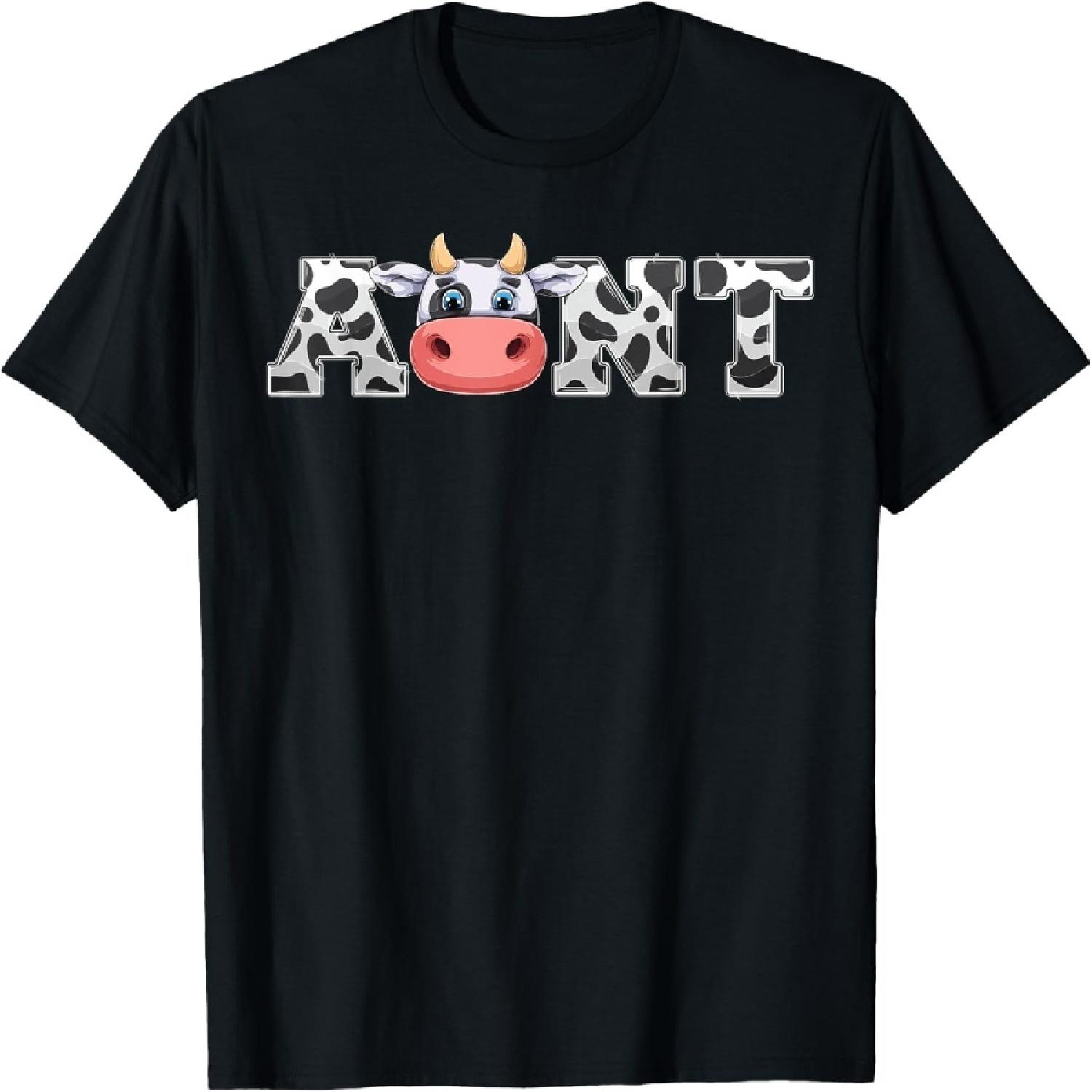 

Aunt Cow Print Cowboy Animal Pattern Farmer Cow Aunt T-Shirt XXXXXL різнокольоровий