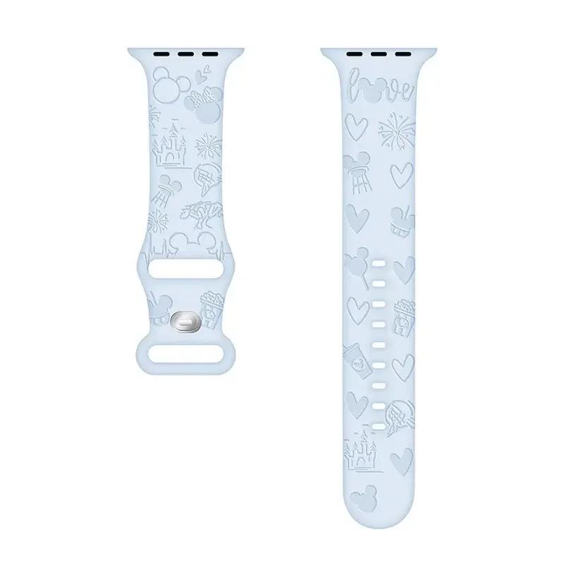 Engraved Band Strap for Apple Watch Band 44mm 40mm 45mm 41mm 38mm 42mm Silicone Solo Loop Bracelet iWatch 9 8 Ultra 7 6 5 3 2 se